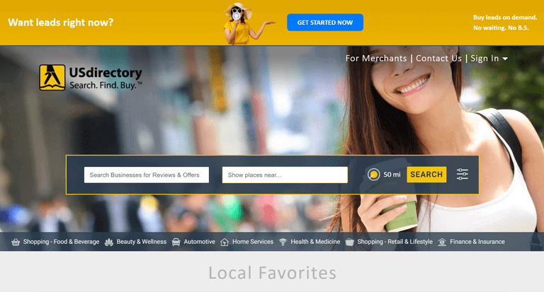 image of usdirectory.com official homepage website