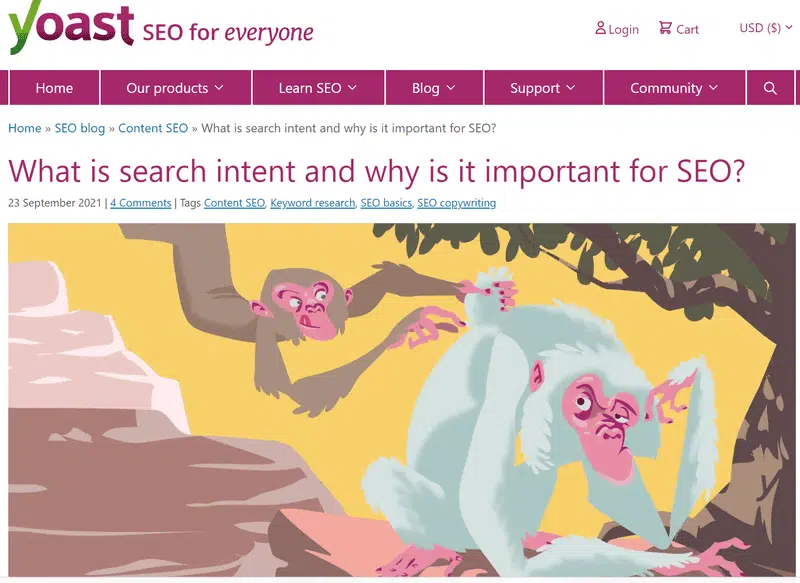 Image of Yoast website Homepage 