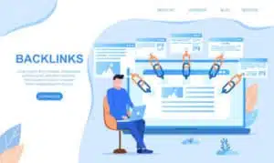 Backlinks or link building concept 
