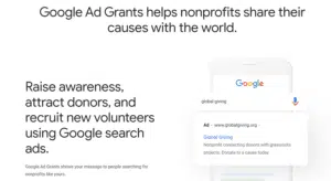 Google Ad Grants Homepage