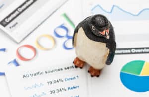 penguin in a google ads traffic concept 
