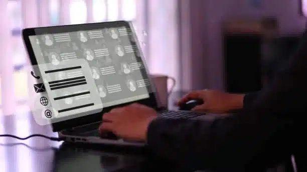 Man searching the best chiropractic directory websites in his laptop.