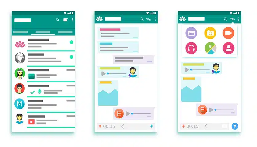 illustration of a messaging app concept.