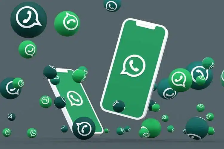 Whatsapp logo in a multiple green screen