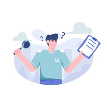 A man is searching for an answer.