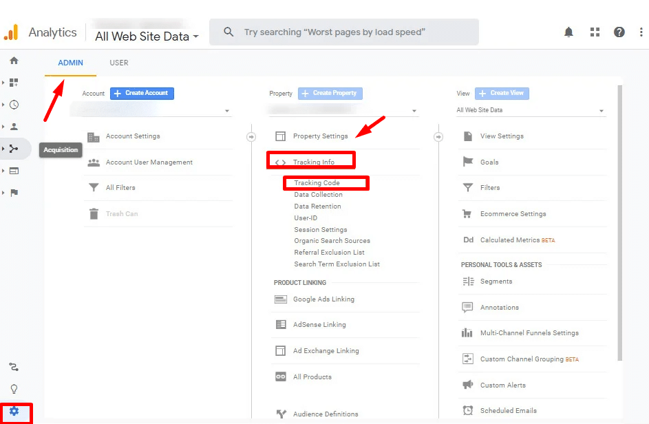 Google search console screen shot