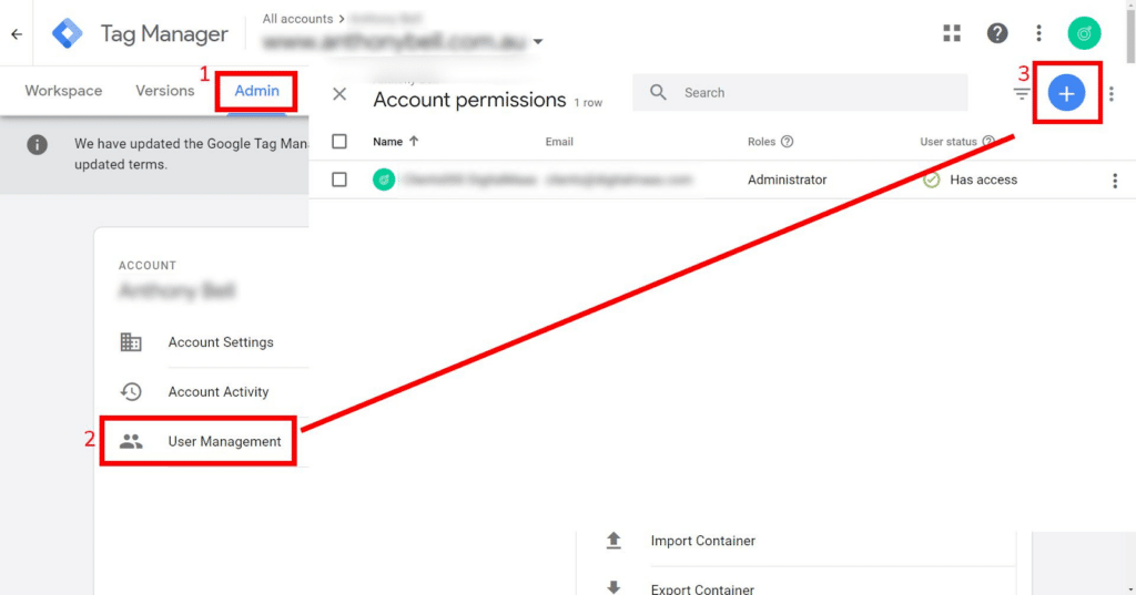 Google Tag Manager Screenshot