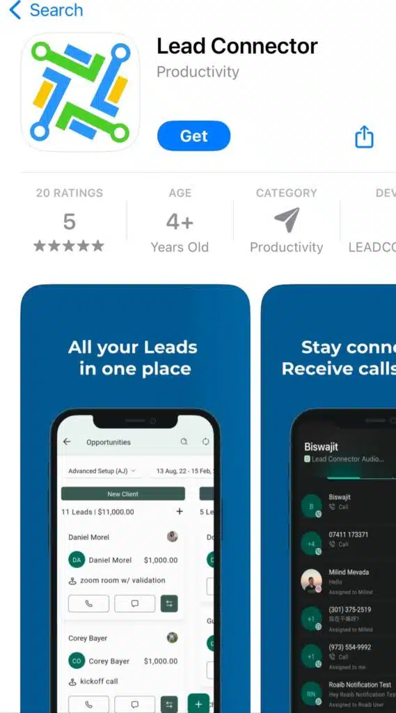 Lead Connector App in App store