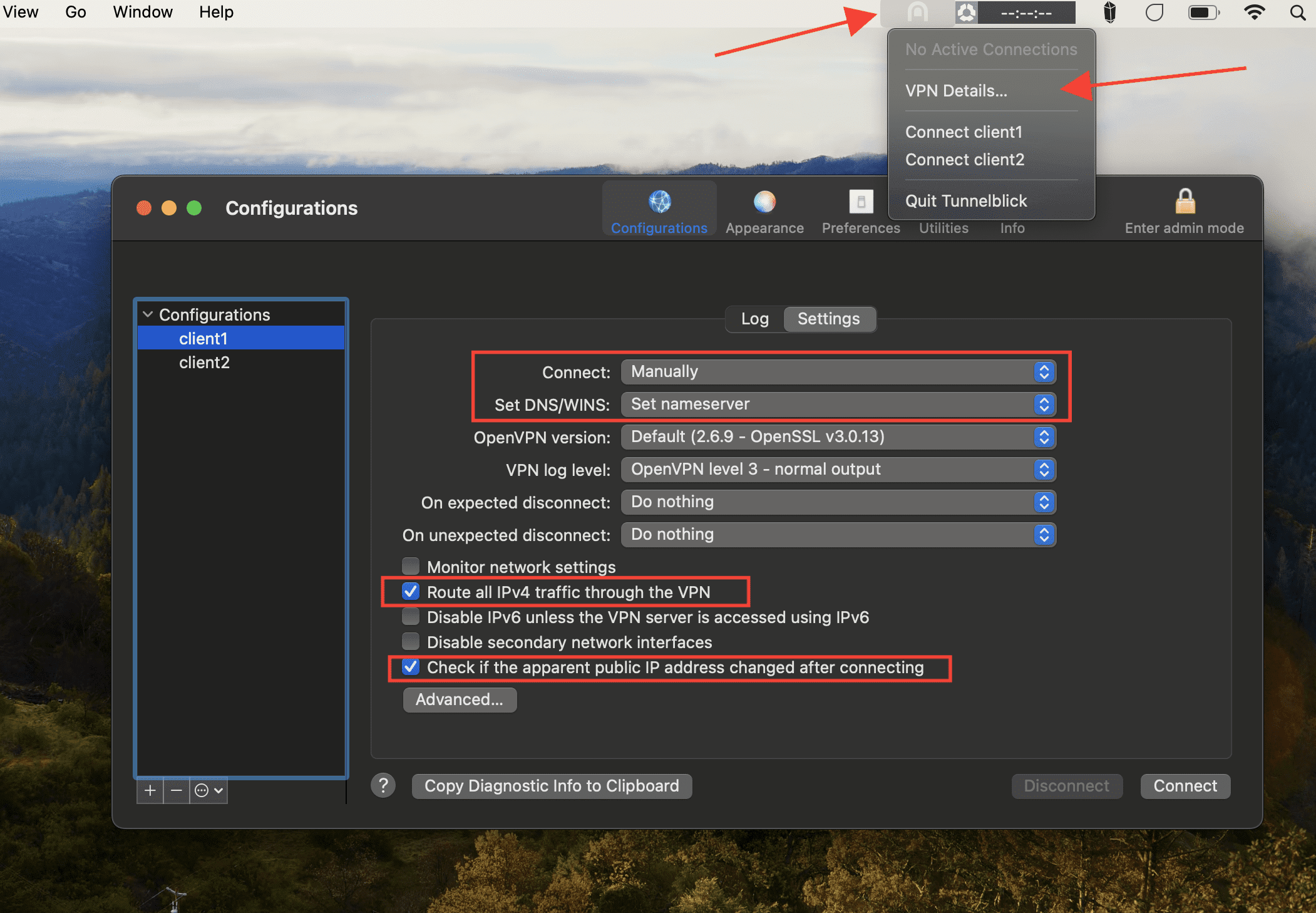 VPN Connection file configuration