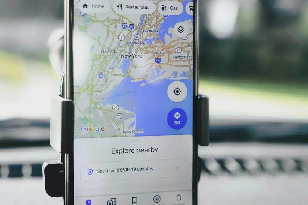 Close-up  geotagging in 2025
image of the Maps on a Smartphone