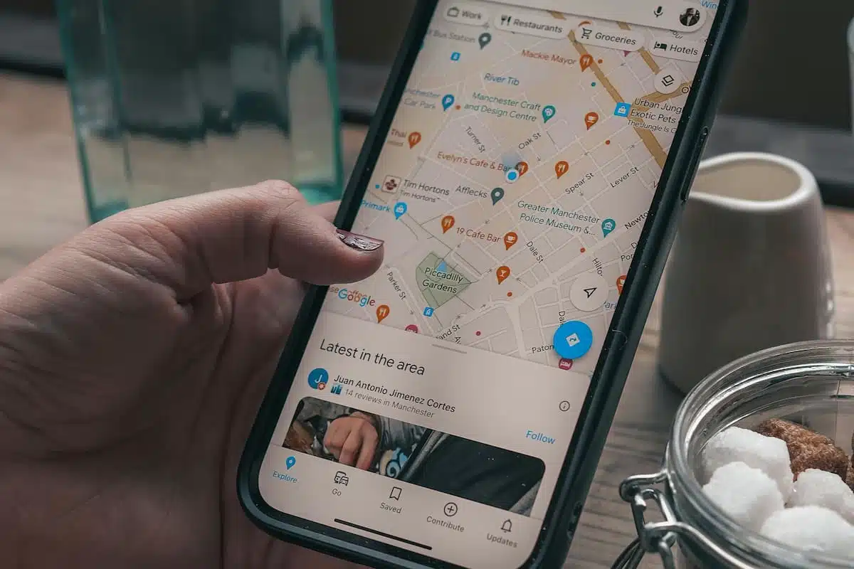 Map on Touchscreen of Smartphone