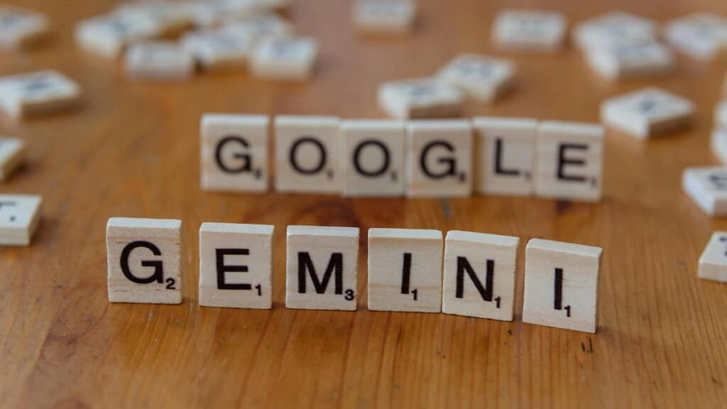 Scrabble Tiles Form Words Google and Gemini