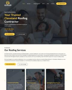 Screenshot of Achilles Roofing website