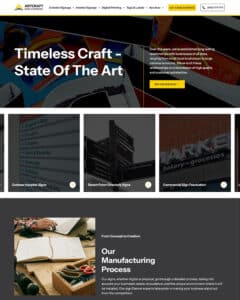 Screenshot of Artcraft Sign website